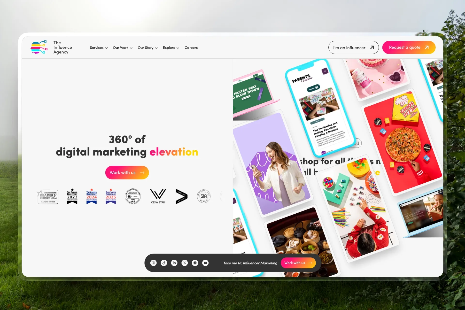 The Influence Agency website